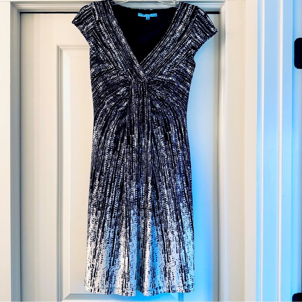 Antonio Melani Navy with White Ombré Dress Size: XS